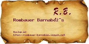 Rombauer Barnabás névjegykártya